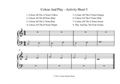 Colour And Play - 4 Activity Sheets In C Major 5 Finger Position